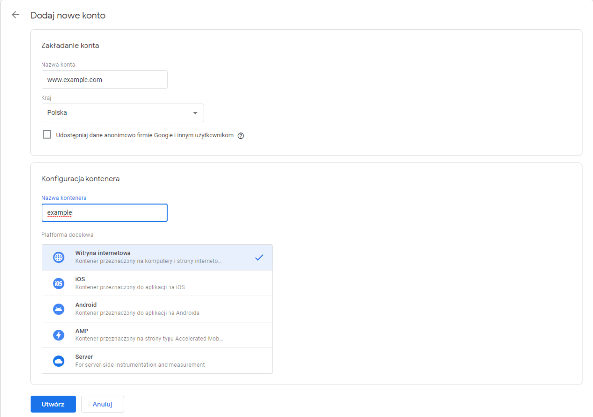 instalacja tagu google tag manager